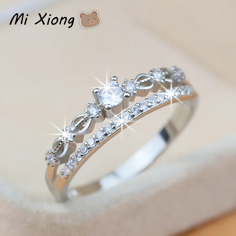 Женское Двухслойное кольцо с бриллиантами Mi Xiong S925 из стерлингового серебра
Женское Двухслойное кольцо с бриллиантами Mi Xiong S925 из стерлингового серебра