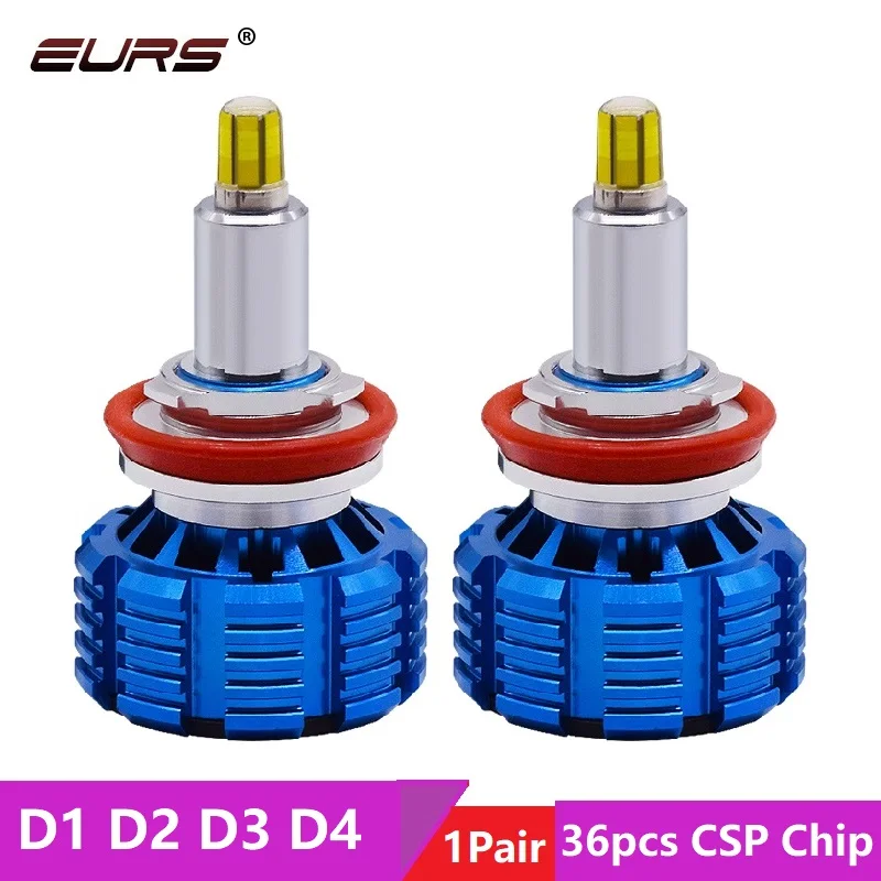 EURS светодиодный светильник для Авто H1 H7 H11 Светодиодный головы s 9005 9006 HB3 HB4 CSP Chips D1s