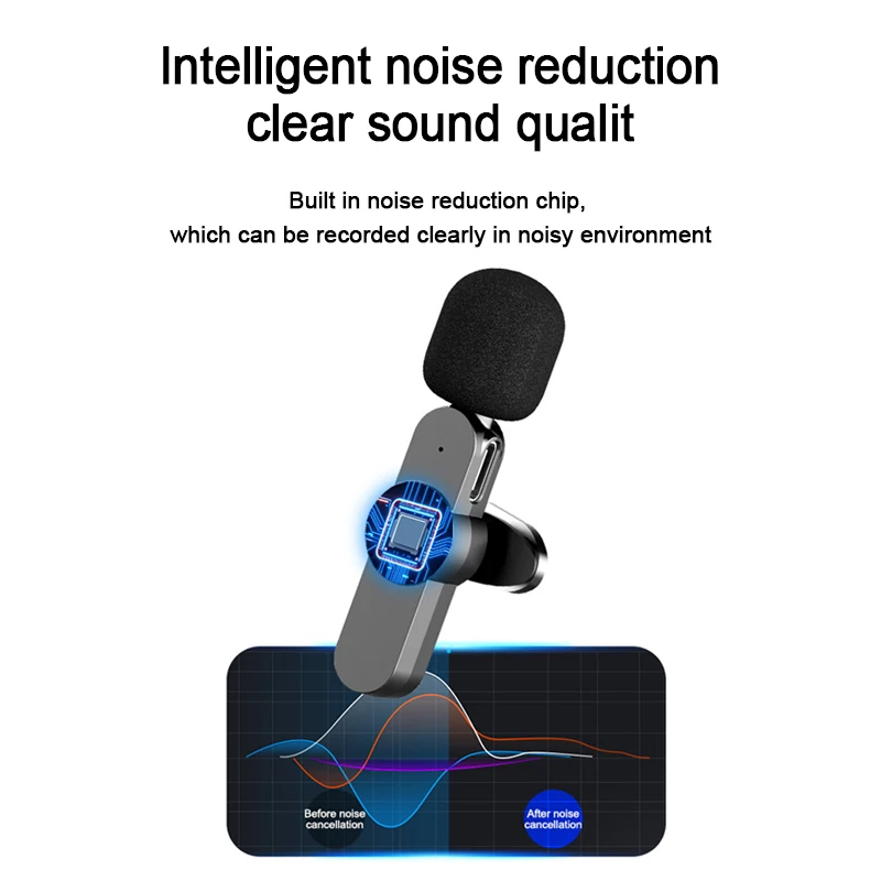 Wireless Lavalier Microphone Portable Audio Video Recording Mini Mic for iPhone Android live broadcast gaming Phone Microfonoe
Wireless Lavalier Microphone Portable Audio Video Recording Mini Mic for iPhone Android live broadcast gaming Phone Microfonoe