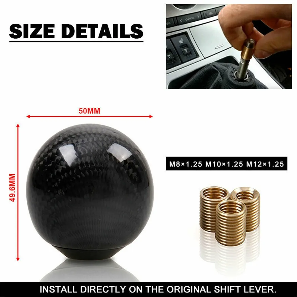 Auto Car Gear Shift Knob Round Ball Shape Carbon Fiber Universal With Adapters Gear Shift Knob Ball
Auto Car Gear Shift Knob Round Ball Shape Carbon Fiber Universal With Adapters Gear Shift Knob Ball