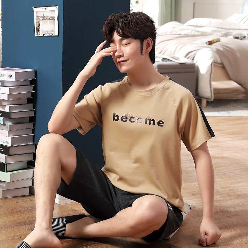Summer 100%Cotton Men Pajamas Round Neck Casual Soft Pijamas Plus Size 3XL Male Sleepwear Short Tops+Short Pants 2Pcs Set Pyjama
Summer 100%Cotton Men Pajamas Round Neck Casual Soft Pijamas Plus Size 3XL Male Sleepwear Short Tops+Short Pants 2Pcs Set Pyjama