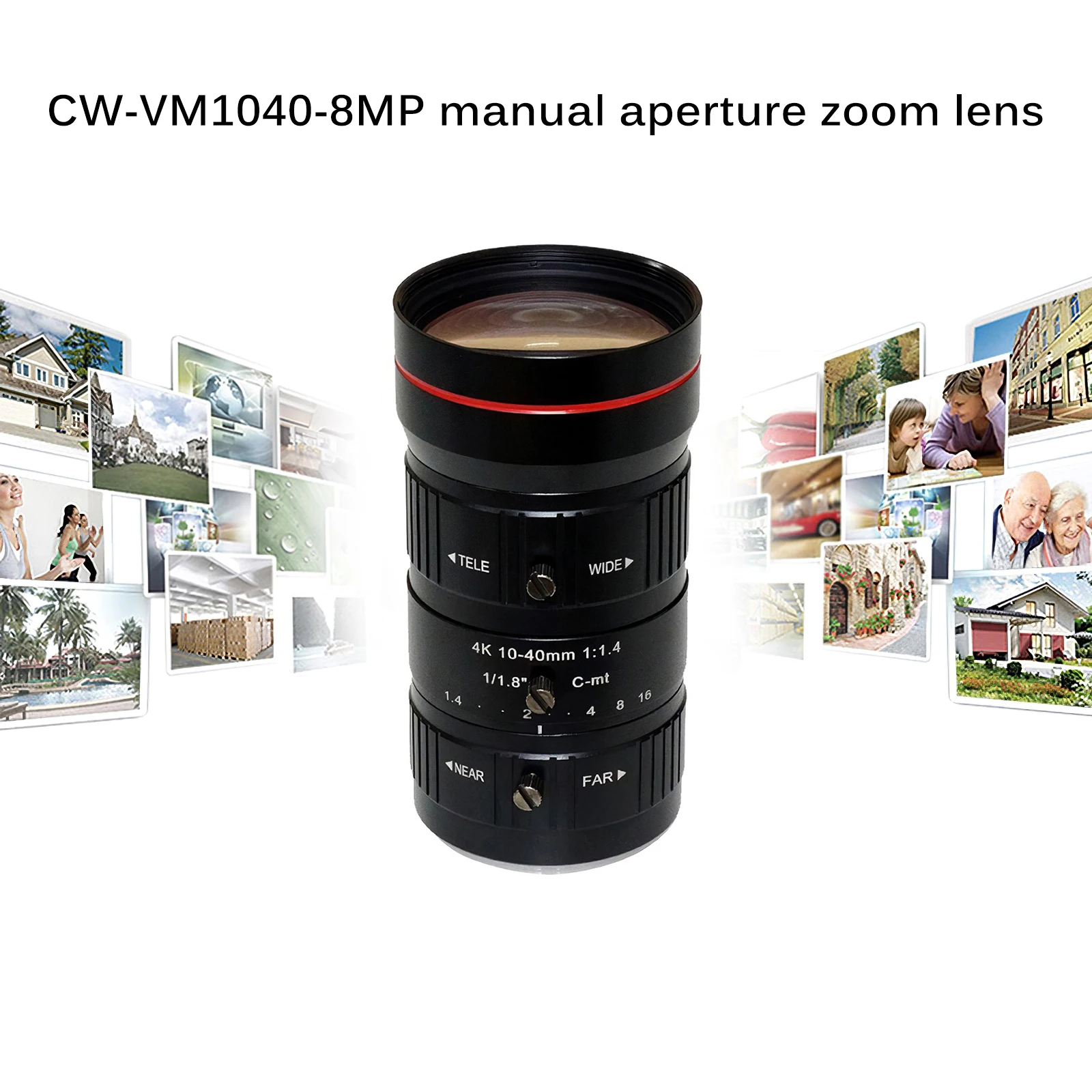 Aluminum Alloy CW-VM1040-8MP Manual Aperture Zoom Lens 8mp Manual Focusing 10-40mm Black Aluminum Alloy Camera Lens
Aluminum Alloy CW-VM1040-8MP Manual Aperture Zoom Lens 8mp Manual Focusing 10-40mm Black Aluminum Alloy Camera Lens