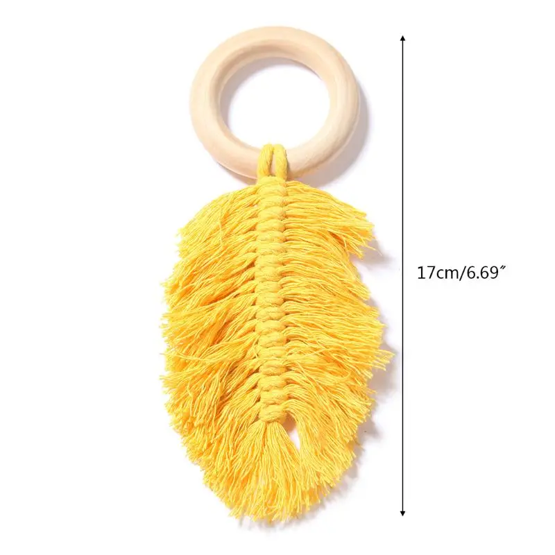 Baby Teether Crochet Wood Ring Rattle Infant Sensory Teething Toy Room DIY Decor 
Baby Teether Crochet Wood Ring Rattle Infant Sensory Teething Toy Room DIY Decor