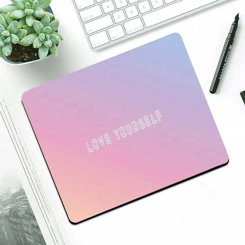 Прочный Настольный коврик для мыши с аниме Love yourself Flower kpop маленькие резиновые