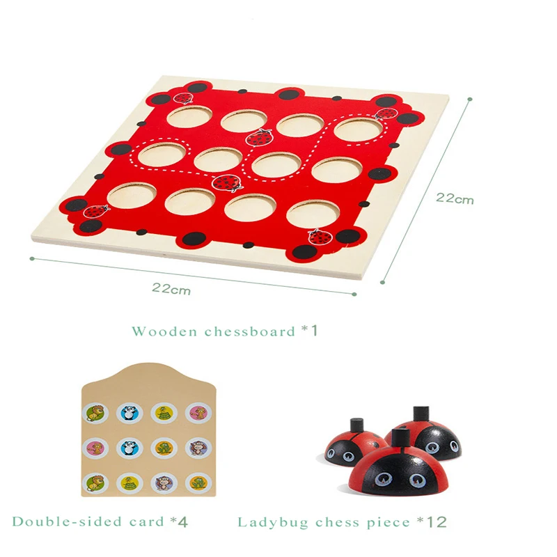 Children's Wooden Board Game Chess Digital Logic Thinking Toy Baby Concentration Training Cute Red Ladybug Early Education Gift
Children's Wooden Board Game Chess Digital Logic Thinking Toy Baby Concentration Training Cute Red Ladybug Early Education Gift
