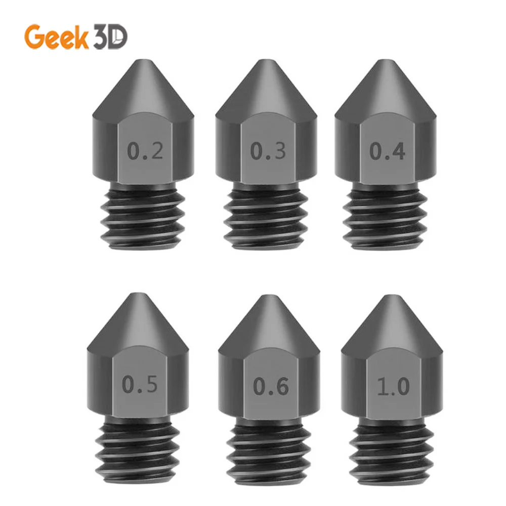 MK8 Nozzle Super Hard Steel Mold Corrosion Resistant Extruder Threaded 1.75mm 0.2mm 0.4mm for 3D Printer Ender 3 CR10
MK8 Nozzle Super Hard Steel Mold Corrosion Resistant Extruder Threaded 1.75mm 0.2mm 0.4mm for 3D Printer Ender 3 CR10