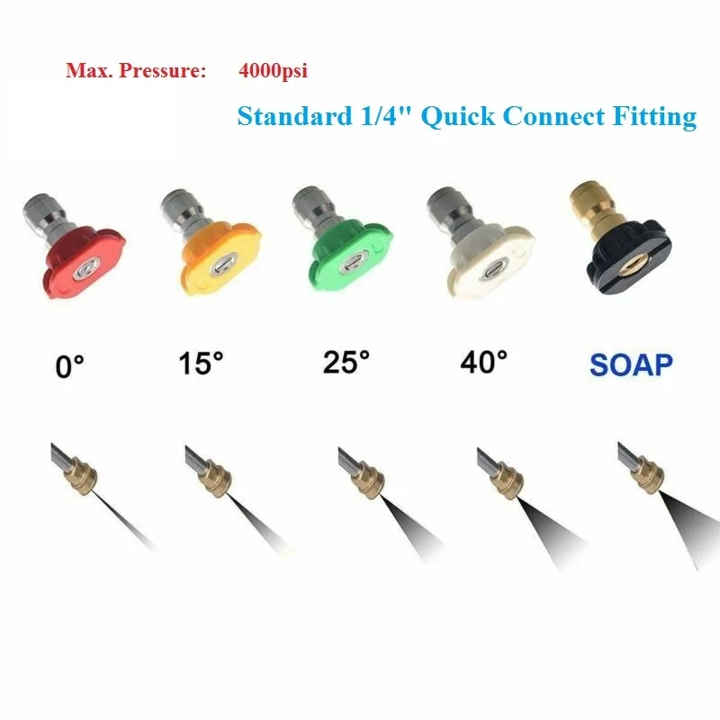 Pressure Washer Parts Kit Wand Power Quick Connect Spray Nozzle Tips Set 5/10pc Pressure Washers With Tips And Degree For Car
Pressure Washer Parts Kit Wand Power Quick Connect Spray Nozzle Tips Set 5/10pc Pressure Washers With Tips And Degree For Car