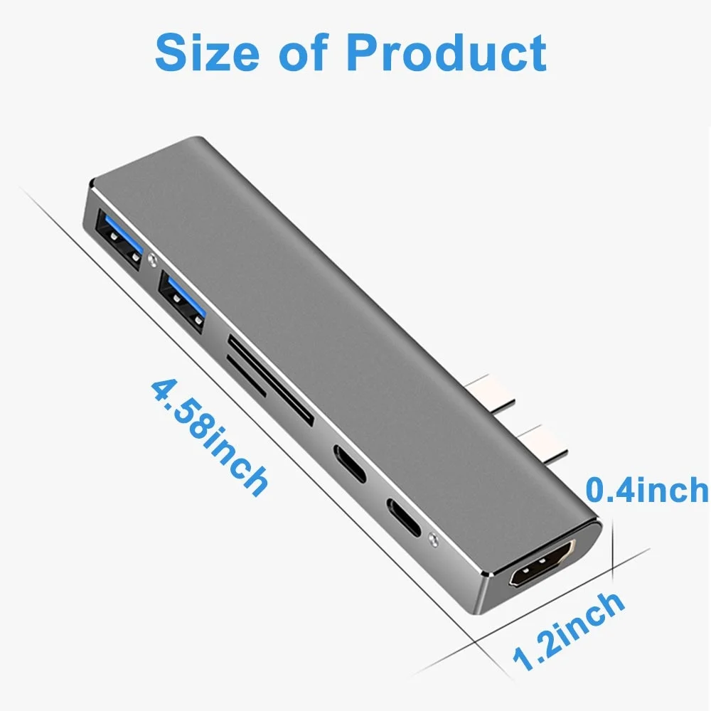 Ingelon Thunderbolt 3 dock 7in1 USB-C Hub Dual Type-C Multiport Card Reader USB3.1 charge Adapter 4K HDMI For MacBook Pro 
Ingelon Thunderbolt 3 dock 7in1 USB-C Hub Dual Type-C Multiport Card Reader USB3.1 charge Adapter 4K HDMI For MacBook Pro