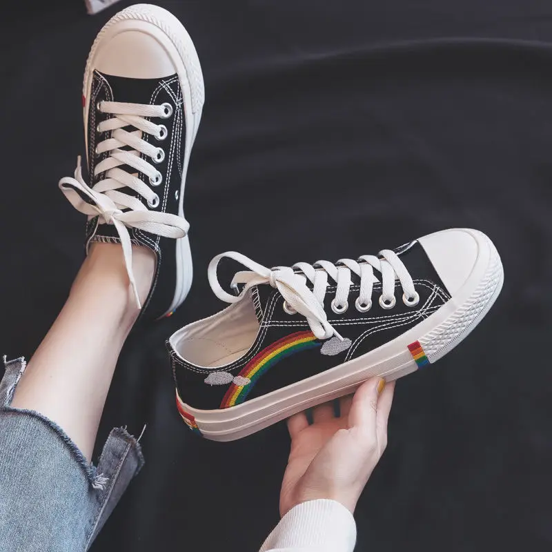 Women's Fashion 2020 Vulcanized Shoes Woman Sneakers New Rainbow Retro Canvas Shoes Flat Fashion Comfortable High Shoes Women
Women's Fashion 2020 Vulcanized Shoes Woman Sneakers New Rainbow Retro Canvas Shoes Flat Fashion Comfortable High Shoes Women