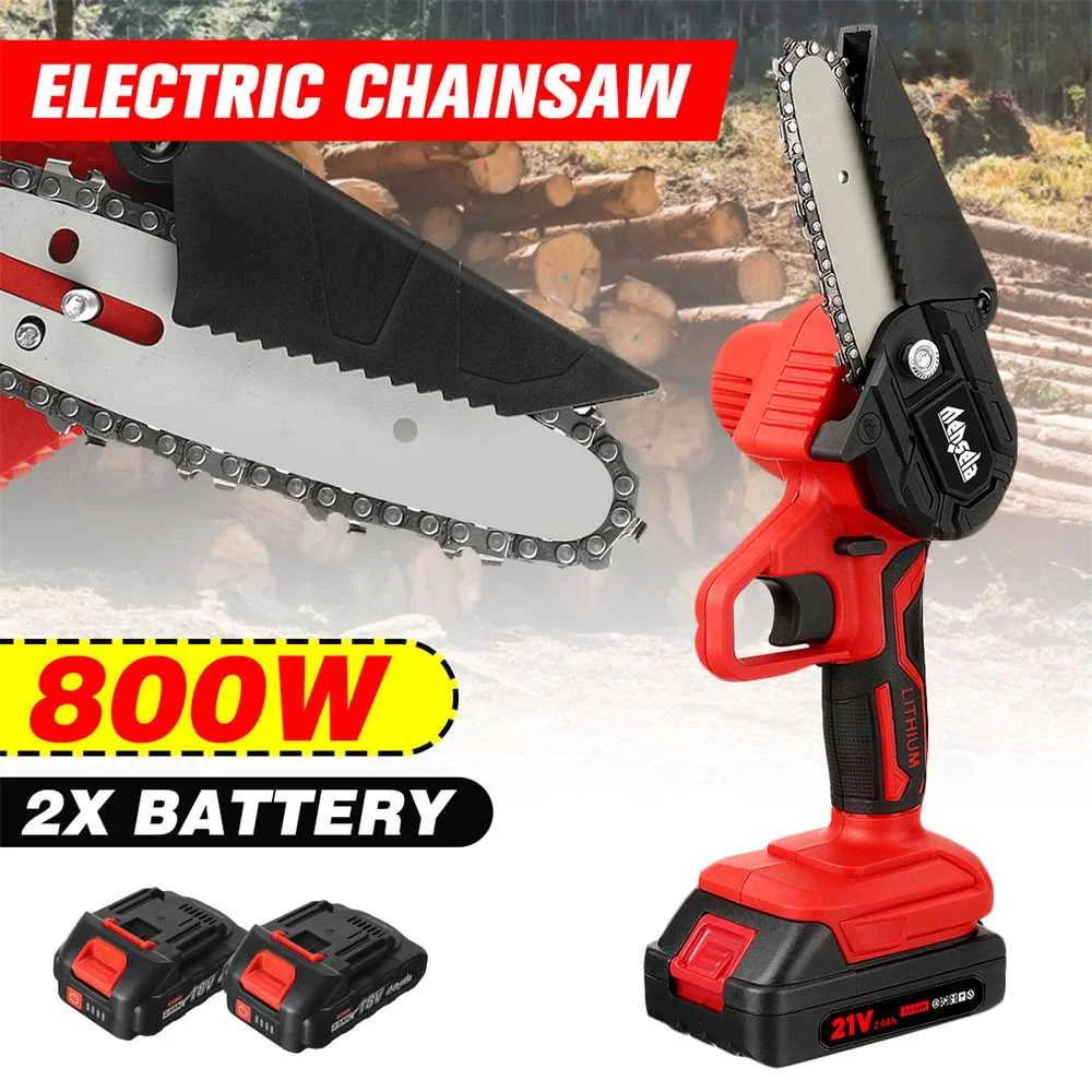 21V 800W 6 Inch Brushless chain saw Cordless Mini Handheld Pruning Saw Portable Woodworking Electric Saw Cutting Tool
21V 800W 6 Inch Brushless chain saw Cordless Mini Handheld Pruning Saw Portable Woodworking Electric Saw Cutting Tool