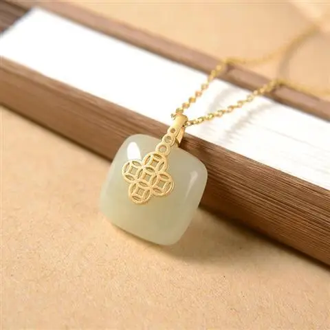 Original S925 Sterling Silver Gilding Hetian White Jade Creative All-Match New Classical Coin Temperament Ladies' Pendant Pendan
Original S925 Sterling Silver Gilding Hetian White Jade Creative All-Match New Classical Coin Temperament Ladies' Pendant Pendan
