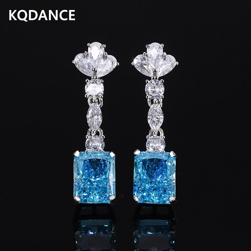Длинные висячие серьги KQDANCE из серебра 925 пробы с имитацией турмалина, муассанита, бриллианта, тренд украшения с синим камнем, 2021
Длинные висячие серьги KQDANCE из серебра 925 пробы с имитацией турмалина, муассанита, бриллианта, тренд украшения с синим камнем, 2021