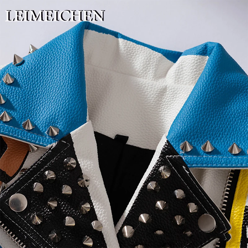 Fashion Rivet Beading Leather Jacket Locomotive Graffiti Cartoon PU Leather Jacket Female Punk Motorcyle Jackets With Belt
Fashion Rivet Beading Leather Jacket Locomotive Graffiti Cartoon PU Leather Jacket Female Punk Motorcyle Jackets With Belt