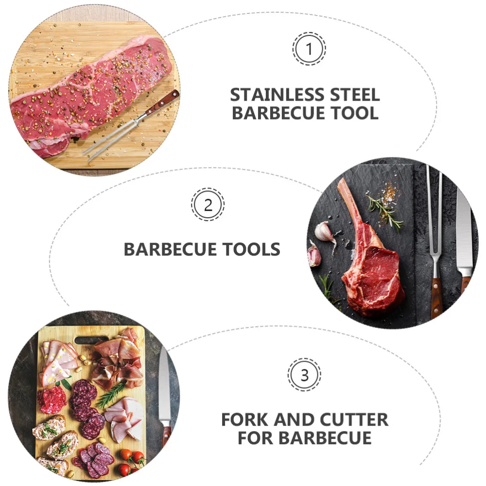 Wooden Handle and Stainless Steel Barbecue Fork and Cutter Barbecue Supplies (Coffee)
Wooden Handle and Stainless Steel Barbecue Fork and Cutter Barbecue Supplies (Coffee)