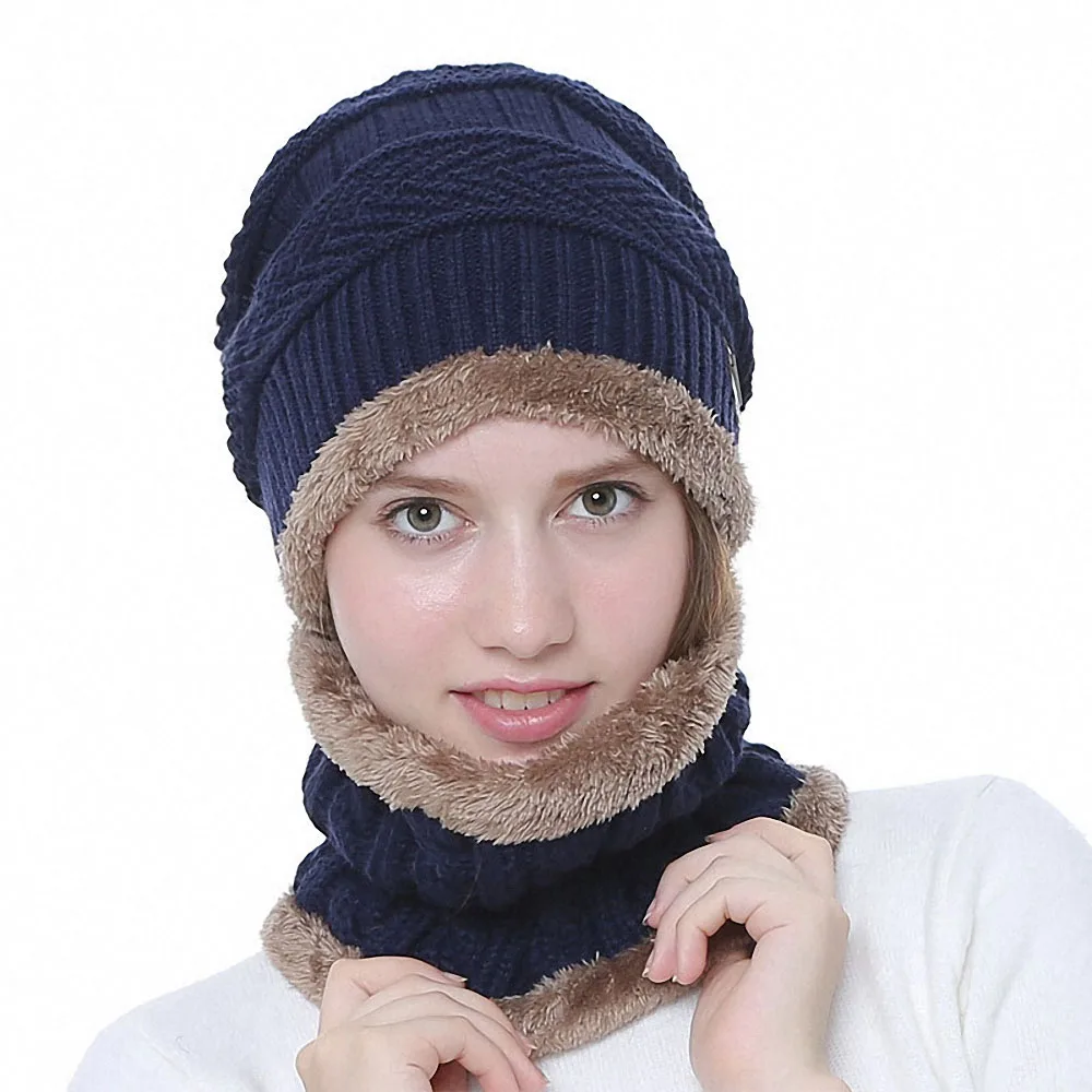 New Winter Knitted Hat Scarf Set Men Women Beanies Hat Fleece Lined Elastic Hat Scarves Outdoor Windproof Thicken Warm Sets
New Winter Knitted Hat Scarf Set Men Women Beanies Hat Fleece Lined Elastic Hat Scarves Outdoor Windproof Thicken Warm Sets