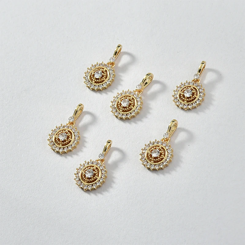 High-quality Copper Plated 18K Real Gold Micro Inlaid Zircon round Full Diamond Pendant DIY Necklace Ornament Accessories 2pcs
High-quality Copper Plated 18K Real Gold Micro Inlaid Zircon round Full Diamond Pendant DIY Necklace Ornament Accessories 2pcs