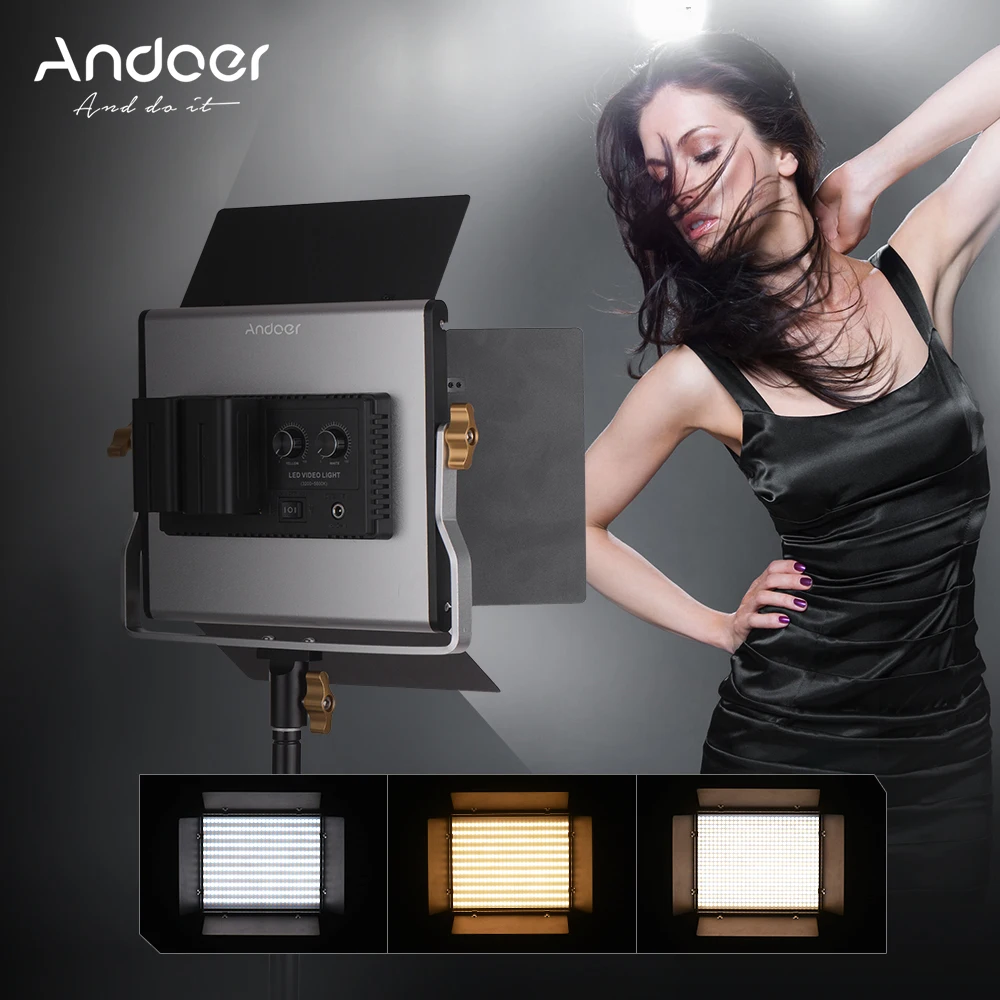 Andoer Aluminum Alloy LED Video Lamp Light 660 LED Bulbs Dimmable Bi-Color Light Panel 3200-5600K 40W Video light For SHOOT
Andoer Aluminum Alloy LED Video Lamp Light 660 LED Bulbs Dimmable Bi-Color Light Panel 3200-5600K 40W Video light For SHOOT