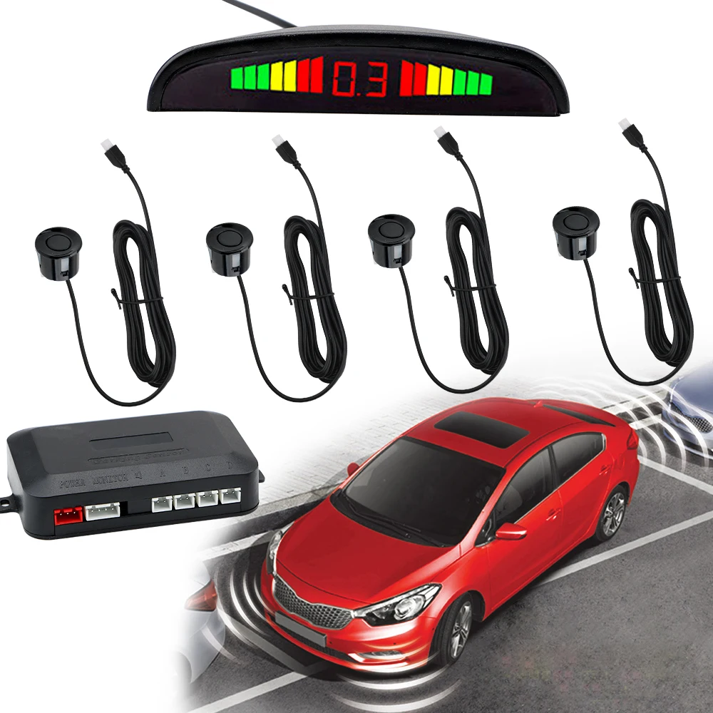 Car Auto Parktronic LED Parking Sensor Car Parking Radar with 4 Sensors Reverse Backup Monitor Detector System Kits
Car Auto Parktronic LED Parking Sensor Car Parking Radar with 4 Sensors Reverse Backup Monitor Detector System Kits