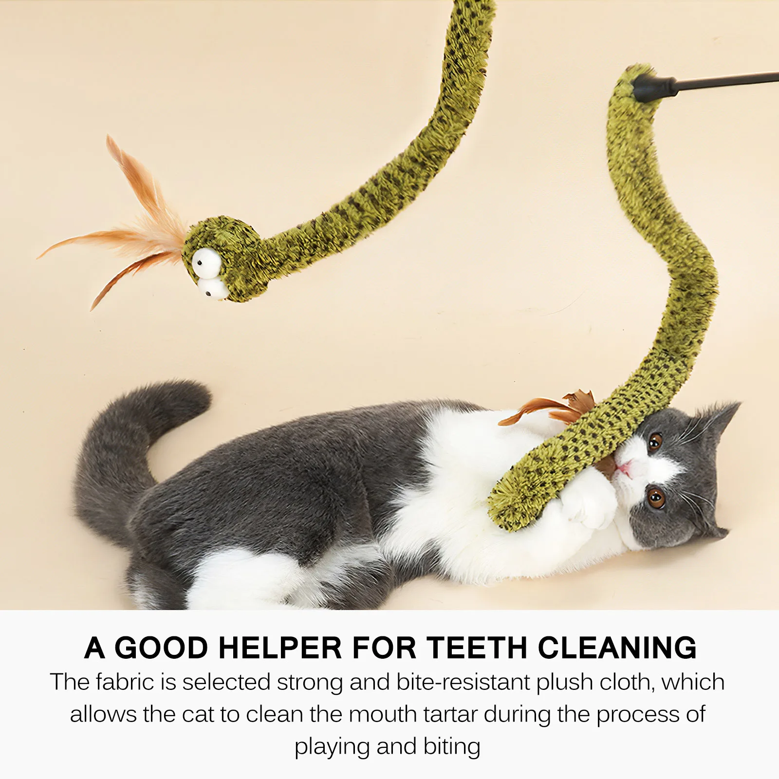 Snake-Shaped Funny Cat Stick With Feather Cat Toy Cat Creative Interactive Anti-Boring Feather Long Pole Toy Products
Snake-Shaped Funny Cat Stick With Feather Cat Toy Cat Creative Interactive Anti-Boring Feather Long Pole Toy Products