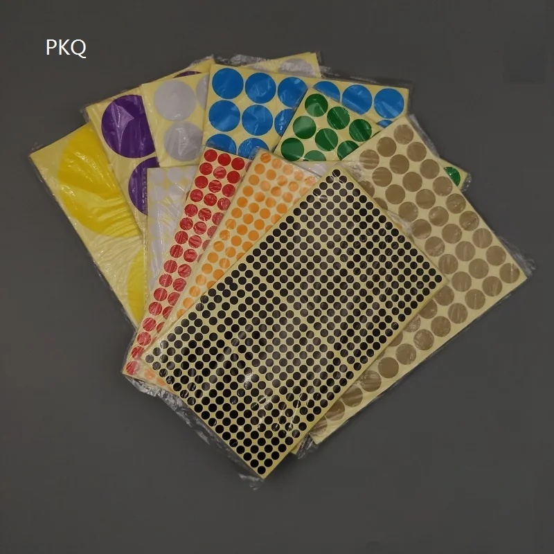 12 листов/упаковка разноцветные Круглые цветные наклейки с кодовым покрытием 6