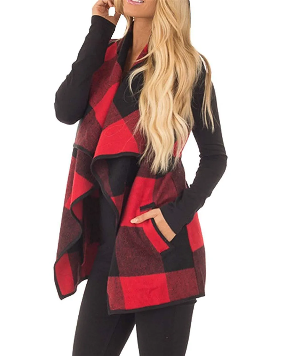Ladies Knitted Vest Plaid Printed Cardigan Sleeveless Cloak Coat Turn Down Collar Fashion Streetwear
Ladies Knitted Vest Plaid Printed Cardigan Sleeveless Cloak Coat Turn Down Collar Fashion Streetwear