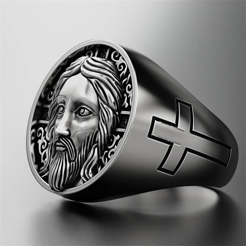 Vintage Silver Color Jesus Cross Pattern Engraved Finger Ring For Men Women Prayer Christian Religious Rock Biker Jewelry
Vintage Silver Color Jesus Cross Pattern Engraved Finger Ring For Men Women Prayer Christian Religious Rock Biker Jewelry