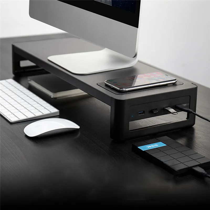 Multi-Function Monitor Laptop Stand Riser with USB 3.0 Wireless Charging Support LaptopBase Computer PC Screen Stand Holder New
Multi-Function Monitor Laptop Stand Riser with USB 3.0 Wireless Charging Support LaptopBase Computer PC Screen Stand Holder New