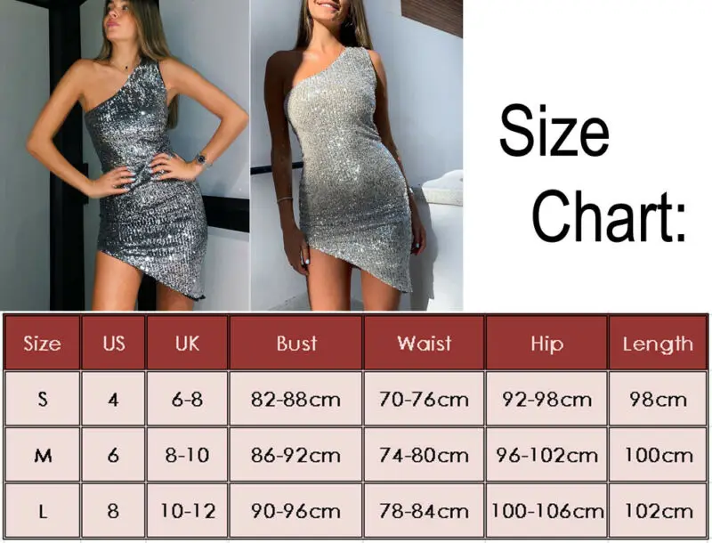 Women Dress Sequin One Shoulder Bodycon Dress Ladies Evening Party Prom Ball Gown /BY
Women Dress Sequin One Shoulder Bodycon Dress Ladies Evening Party Prom Ball Gown /BY