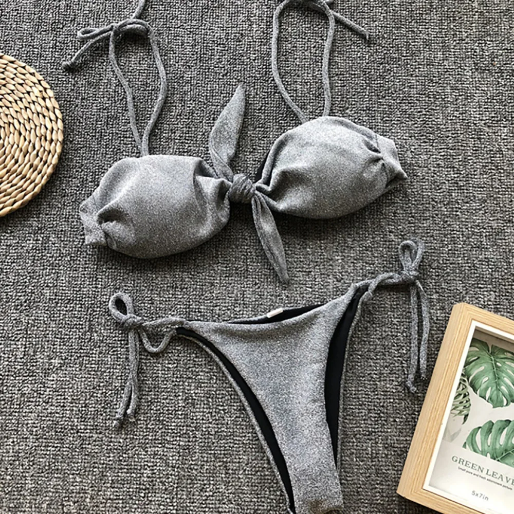 New Fashion Women's Bra Suit Bikini Women's Swimsuit Bright Sexy Backless Bikini Women's Beach Gathered Triangles Swimsuit
New Fashion Women's Bra Suit Bikini Women's Swimsuit Bright Sexy Backless Bikini Women's Beach Gathered Triangles Swimsuit