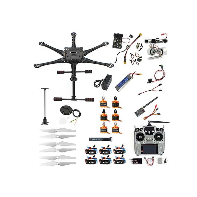DIY 550 six-Axle FPV Drone Frame 920KV Motor GPS w/ 2-Axle Brushless Gimbal AT10 2.4G 12CH Transmitter PIX2.4.8 Flight Control
DIY 550 six-Axle FPV Drone Frame 920KV Motor GPS w/ 2-Axle Brushless Gimbal AT10 2.4G 12CH Transmitter PIX2.4.8 Flight Control