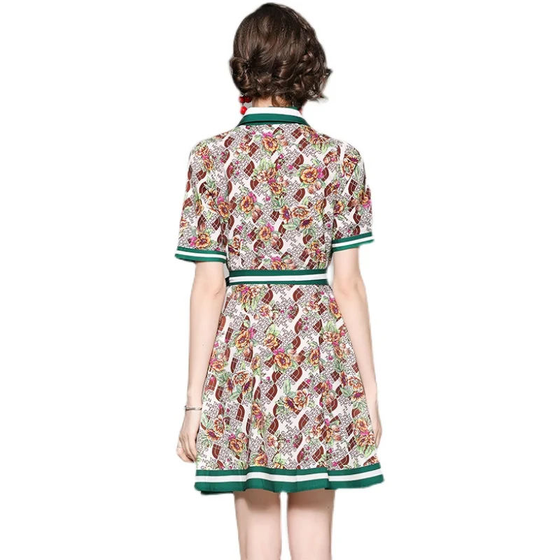 Fashion Chic Mini Dress Summer All-Match High Waist Sashes Slimming Position Printed Short Sleeve Dress with Belt Vestidos 2021
Fashion Chic Mini Dress Summer All-Match High Waist Sashes Slimming Position Printed Short Sleeve Dress with Belt Vestidos 2021