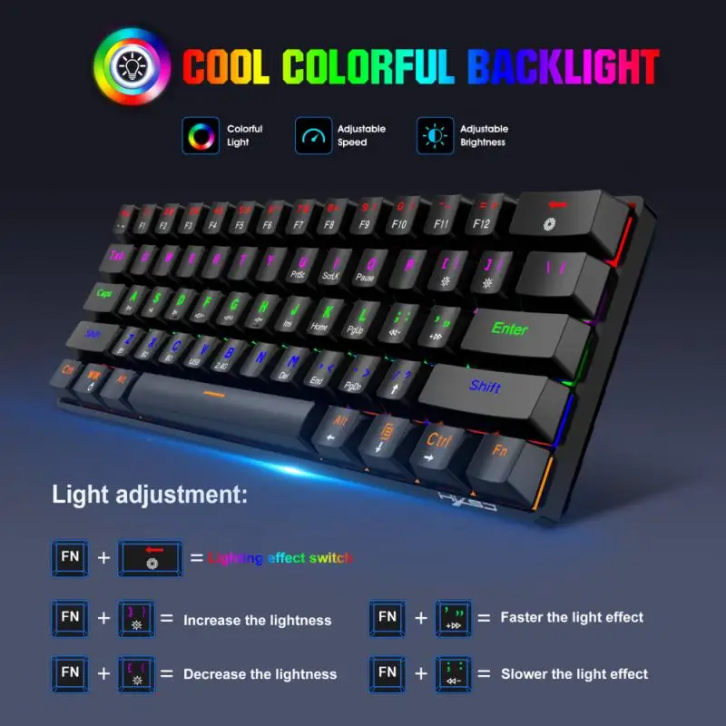 Беспроводная игровая клавиатура L800, трехрежимная, RGB, 2,4 ГГц, USB, синяя ось, 61 клавиша, механическая клавиатура, профессиональные игровые клав...
Беспроводная игровая клавиатура L800, трехрежимная, RGB, 2,4 ГГц, USB, синяя ось, 61 клавиша, механическая клавиатура, профессиональные игровые клав...