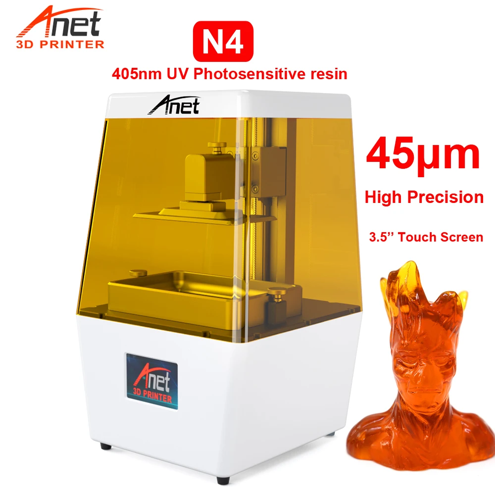 Фото Новинка Anet N4 405nm DLP LCD SLA 3D принтер VU Resin Kit высокая точность печати - купить