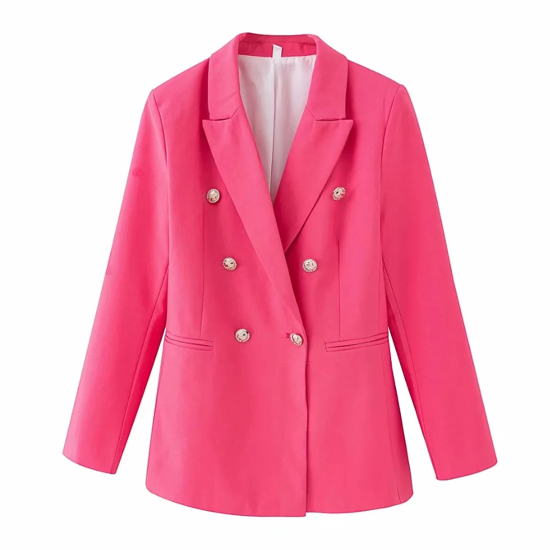 Za Elegant women button blazer 2021 office ladies pocket jackets casual female slim notched suits solid pink girls chic sets
Za Elegant women button blazer 2021 office ladies pocket jackets casual female slim notched suits solid pink girls chic sets