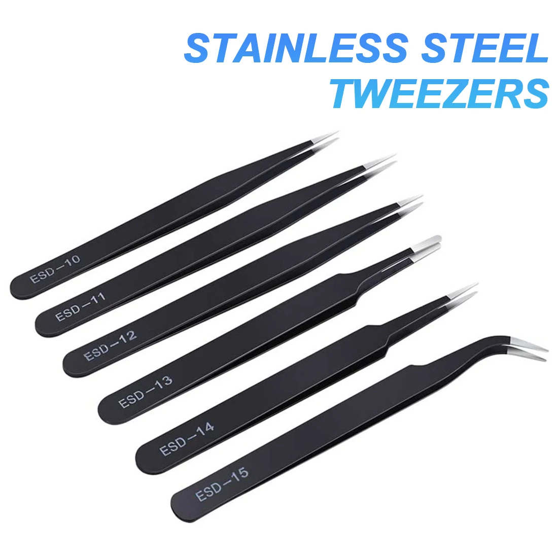 6 шт./1 шт., антистатические пинцеты из нержавеющей стали
6 шт./1 шт., антистатические пинцеты из нержавеющей стали