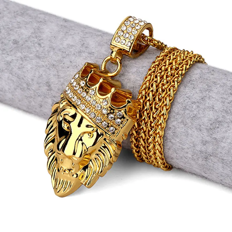 Mens Hip Hop Gold Plated Link Chain Lion Head King Crown Pendant Necklaces Fashion Iced Out Jewelry
Mens Hip Hop Gold Plated Link Chain Lion Head King Crown Pendant Necklaces Fashion Iced Out Jewelry
