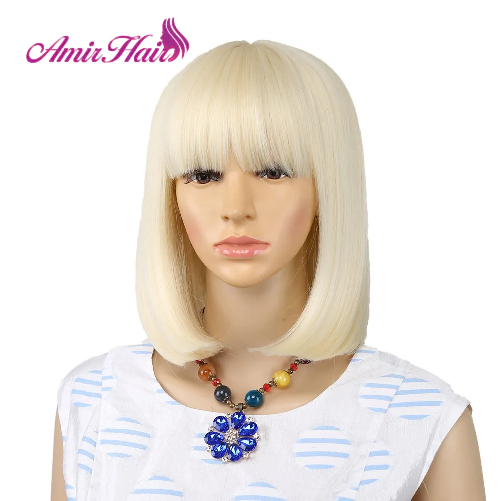 Amir Short Straight Bob Sythetic Wigs With Bangs For Black/White Women Heat Resistant Fiber Cosplay wig Fake Hair
Amir Short Straight Bob Sythetic Wigs With Bangs For Black/White Women Heat Resistant Fiber Cosplay wig Fake Hair