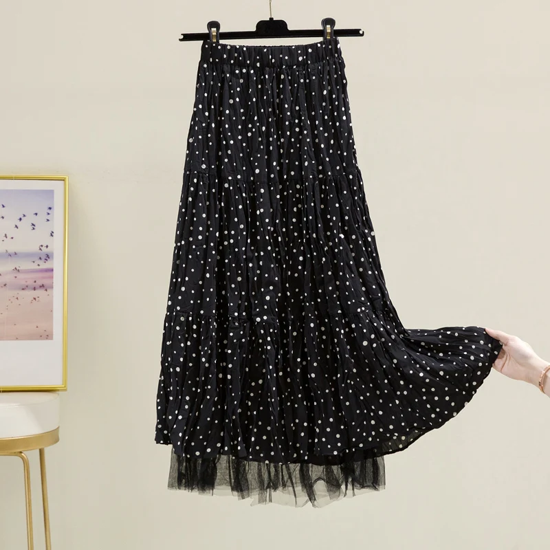 2021 Spring Summer New Polka Dot Chiffon Skirt Women's High Waist Slimming Patchwork Mesh Pleated A- Line Gauze Skirt Holiday
2021 Spring Summer New Polka Dot Chiffon Skirt Women's High Waist Slimming Patchwork Mesh Pleated A- Line Gauze Skirt Holiday