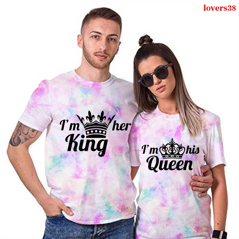 King Queen Letter Print T Shirt Couple Short Sleeve O Neck Graphic Tshirt Summer Plus Size Women Tee Shirt Tops Mujer Camisetas 
King Queen Letter Print T Shirt Couple Short Sleeve O Neck Graphic Tshirt Summer Plus Size Women Tee Shirt Tops Mujer Camisetas