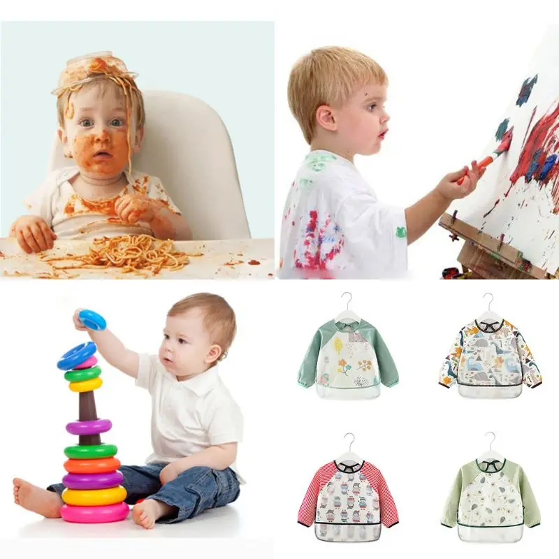 Waterproof Baby Kid Apron Toddler Cartoon Long Sleeve Art Feeding Bib Burp Cloth 
Waterproof Baby Kid Apron Toddler Cartoon Long Sleeve Art Feeding Bib Burp Cloth