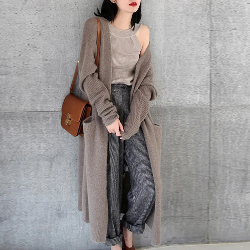 Women's Knitting Coat 2020 New Style Autumn Winter Korean-Style Long Cardigan Thickened Knitting Casual Black Sweater Coat
Women's Knitting Coat 2020 New Style Autumn Winter Korean-Style Long Cardigan Thickened Knitting Casual Black Sweater Coat