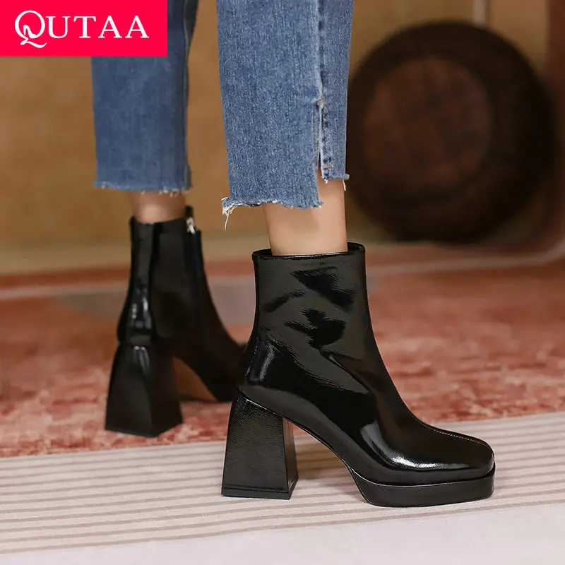 QUTAA 2022 Square High Heel Ankle Boots Cow Leather Zipper Women Shoes Autumn Winter Square Toe Short Boots Size 34-39
QUTAA 2022 Square High Heel Ankle Boots Cow Leather Zipper Women Shoes Autumn Winter Square Toe Short Boots Size 34-39