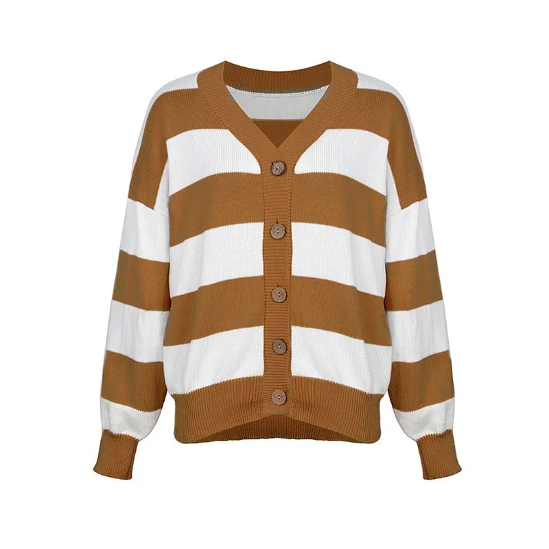 2020 Autumn Winter Button Knitted Cardigan Women Long Sleeve Warm Striped Sweater V Neck Cardigan For Women Knitwear
2020 Autumn Winter Button Knitted Cardigan Women Long Sleeve Warm Striped Sweater V Neck Cardigan For Women Knitwear