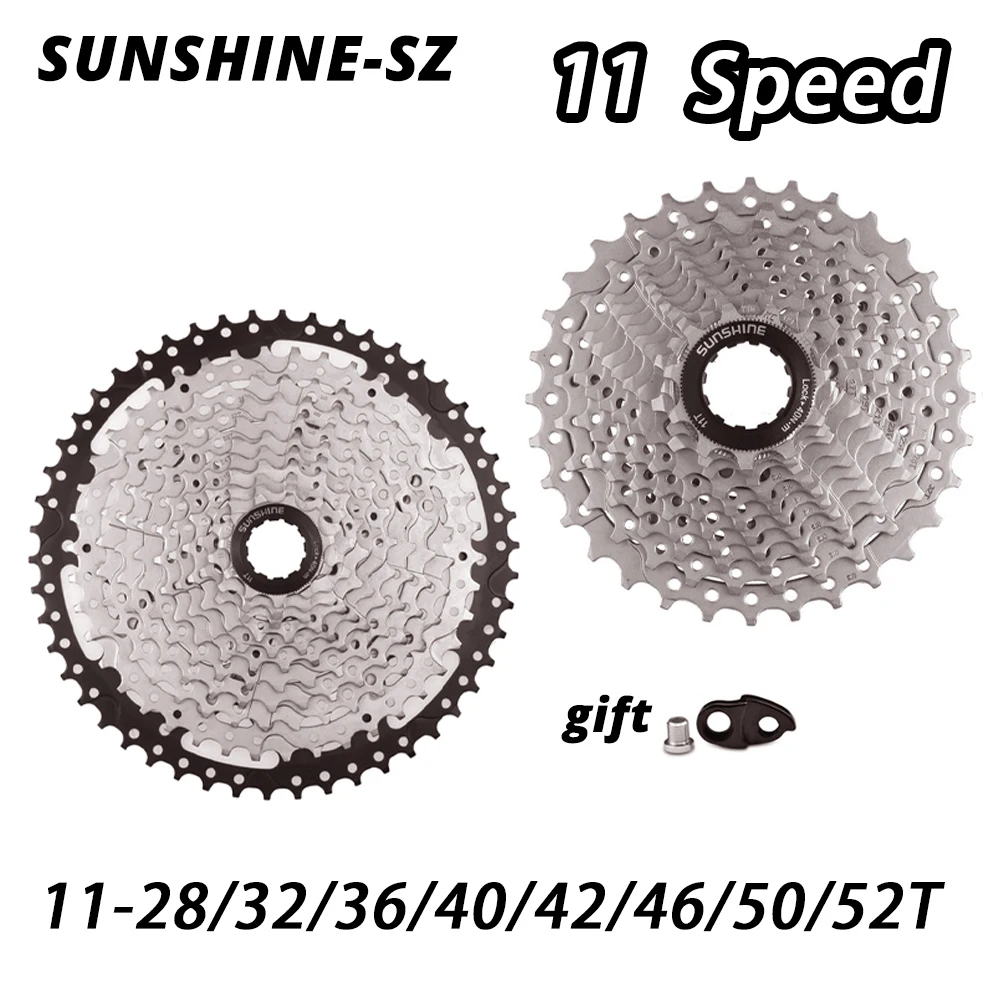 SUNSHINE New MTB Road bike 11 speed Bike Freewheel Cassette Flywheel 11S 28/32/36/40/42/46/50T/52T for SHIMANO SRAM bicycle part
SUNSHINE New MTB Road bike 11 speed Bike Freewheel Cassette Flywheel 11S 28/32/36/40/42/46/50T/52T for SHIMANO SRAM bicycle part