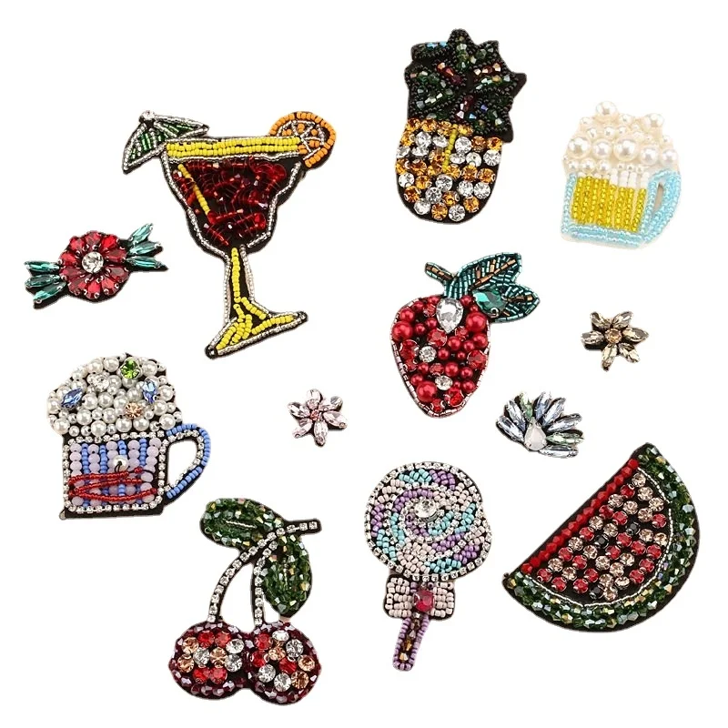 Handmade Rhinestone Beaded Patches Flower Fruits Drink Fashion Sew on Crystal Pearl Patch for Clothes Beaded Applique Cute Patch
Handmade Rhinestone Beaded Patches Flower Fruits Drink Fashion Sew on Crystal Pearl Patch for Clothes Beaded Applique Cute Patch