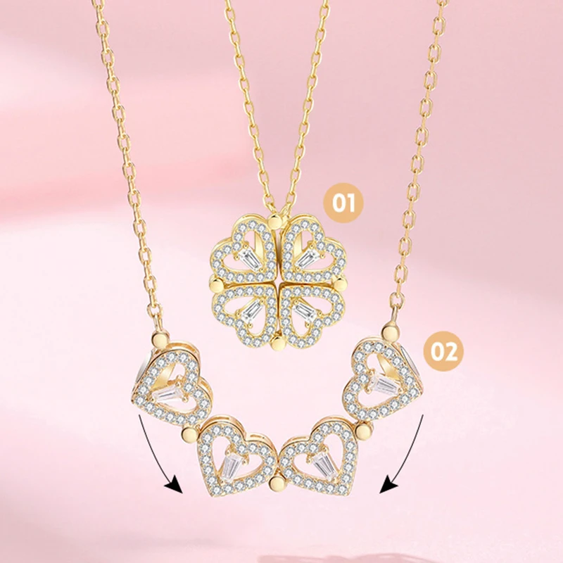 Foydjew All-in-one Small Love Heart Women's Lucky Four-leaf Clover Full Diamond Pendant Creative Rotatable Opening Rings Sets
Foydjew All-in-one Small Love Heart Women's Lucky Four-leaf Clover Full Diamond Pendant Creative Rotatable Opening Rings Sets