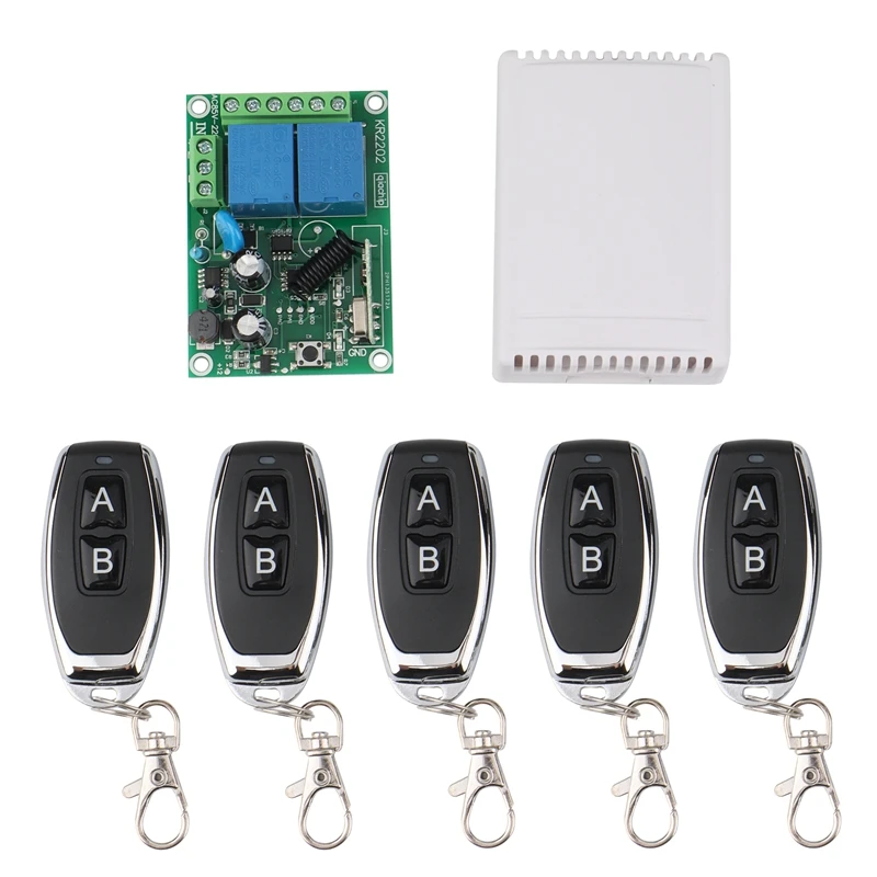 433MHz Universal Wireless Remote Control AC 220V 2-Channel Relay Receiver Module for Garage Door Lamp Bulb Light
433MHz Universal Wireless Remote Control AC 220V 2-Channel Relay Receiver Module for Garage Door Lamp Bulb Light