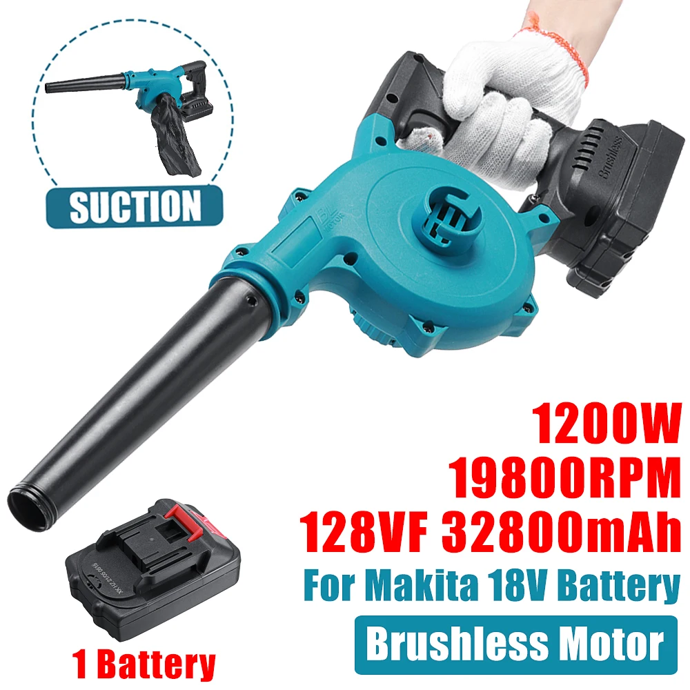 1200W 128VF Brushless Cordless Air Blower & Suction Vacuum Clean Air Blowing Dust Leaf Collector Power Tool For Makita Battey
1200W 128VF Brushless Cordless Air Blower & Suction Vacuum Clean Air Blowing Dust Leaf Collector Power Tool For Makita Battey
