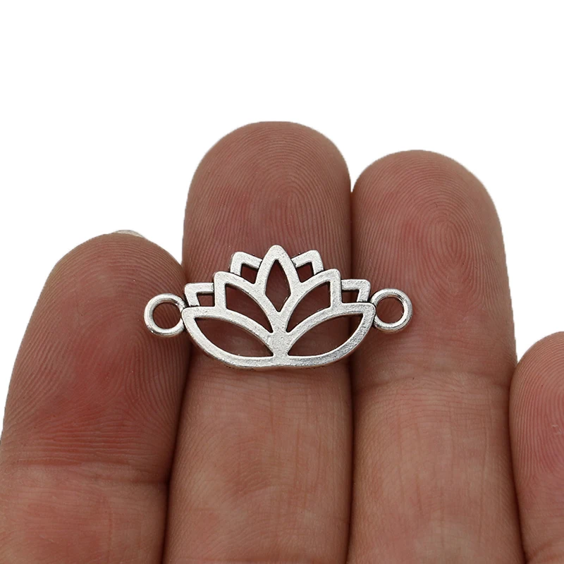10pcs Antique Silver Plated Lotus Flower Charm Connector for Jewelry Making Bracelet Accessories DIY Craft 27x13mm
10pcs Antique Silver Plated Lotus Flower Charm Connector for Jewelry Making Bracelet Accessories DIY Craft 27x13mm
