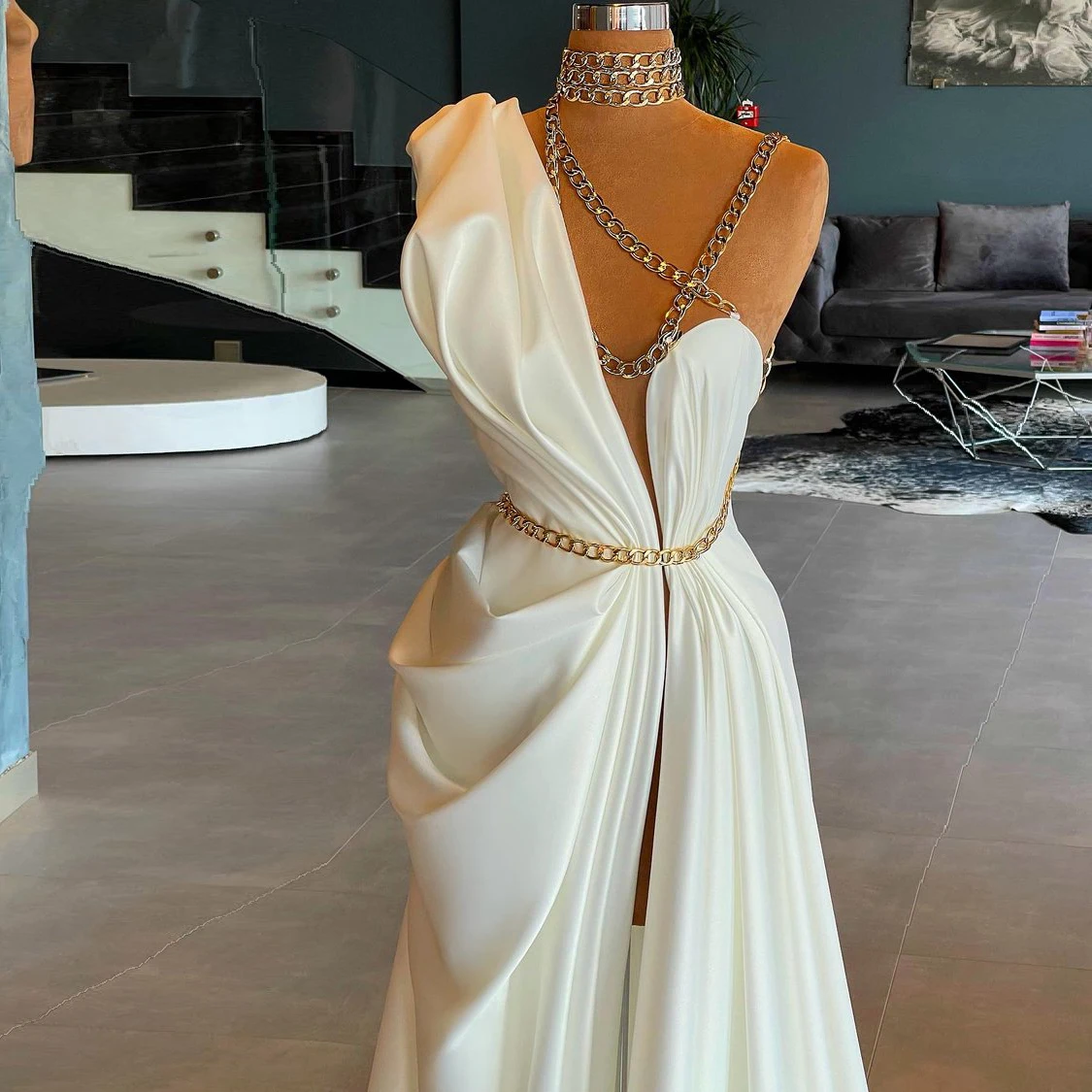 White Elegant Satin Prom Dressses One Shoulder Sleeveless High Slit Pleated Women Satin Long Evneing Pageant Dress Custom Made 
White Elegant Satin Prom Dressses One Shoulder Sleeveless High Slit Pleated Women Satin Long Evneing Pageant Dress Custom Made